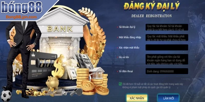 Quyền lợi và hoa hồng cực cao cho đại lý BONG88