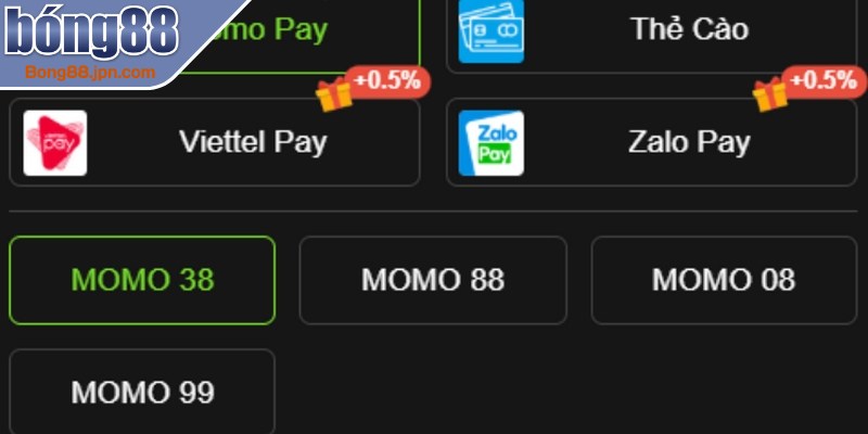 Hình thức nạp tiền BONG88 ví điện tử hỗ trợ rộng rãi