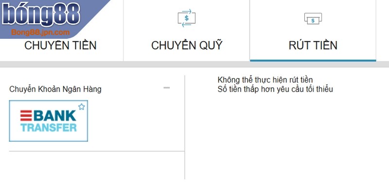 Các phương thức hỗ trợ rút tiền BONG88 hiện nay